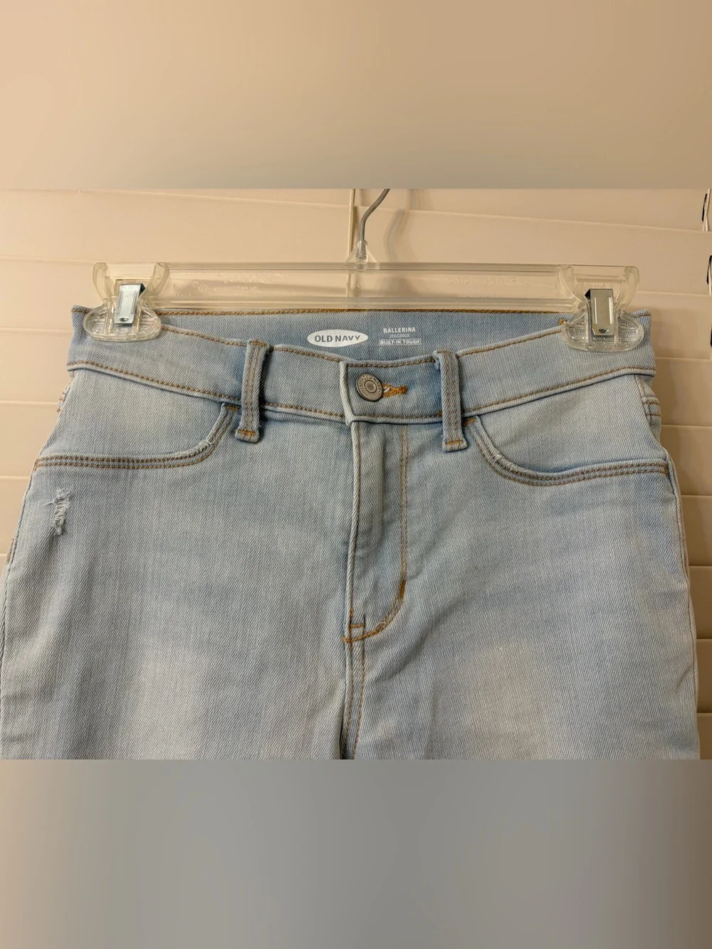 Old Navy Ballerina Jeggings Skinny Jeans Girl’s 16 Light Wash Distressed Denim